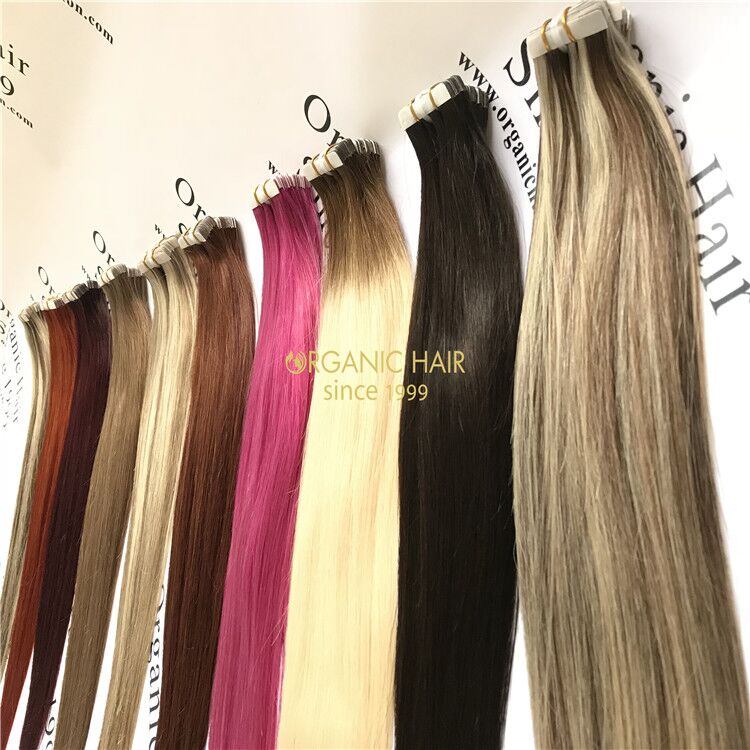 Human tape in hair rooted color and piano color,long last X189